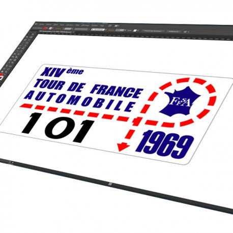 Sticker Plaque Rallye 14 e Tour de France automobile